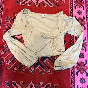 Sage green wrap top